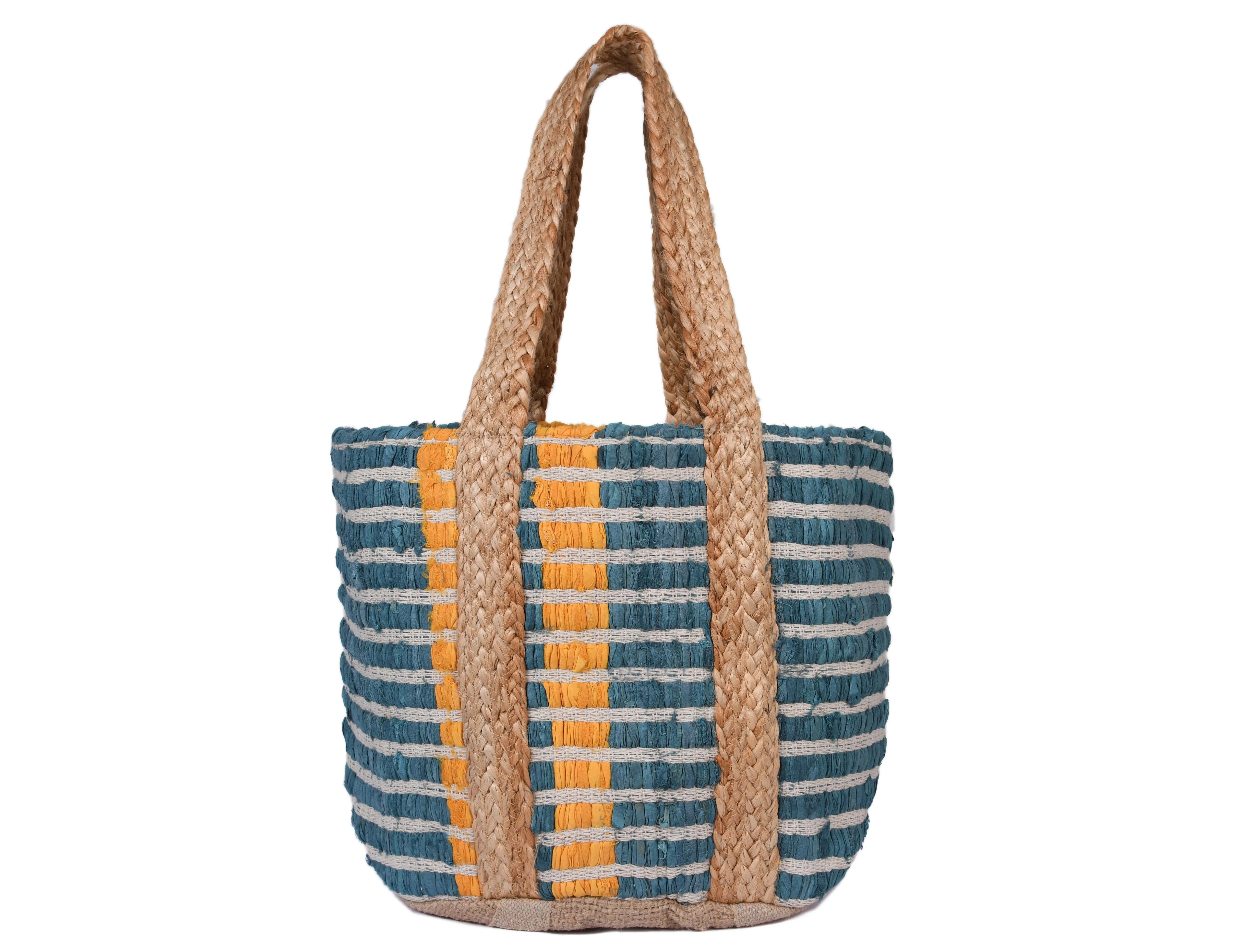 Jute Tote Bag  - Blue