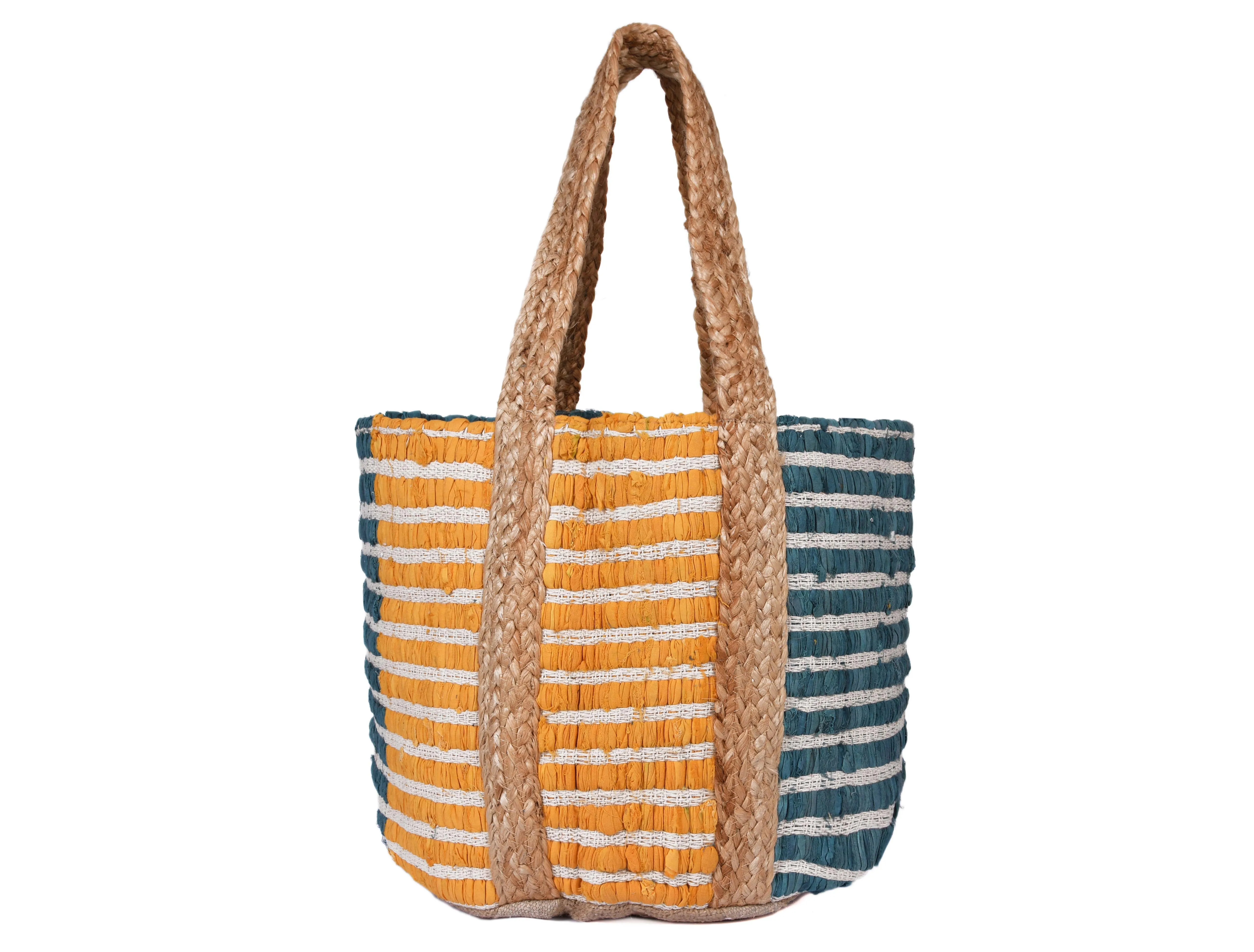 Jute Tote Bag  - Blue