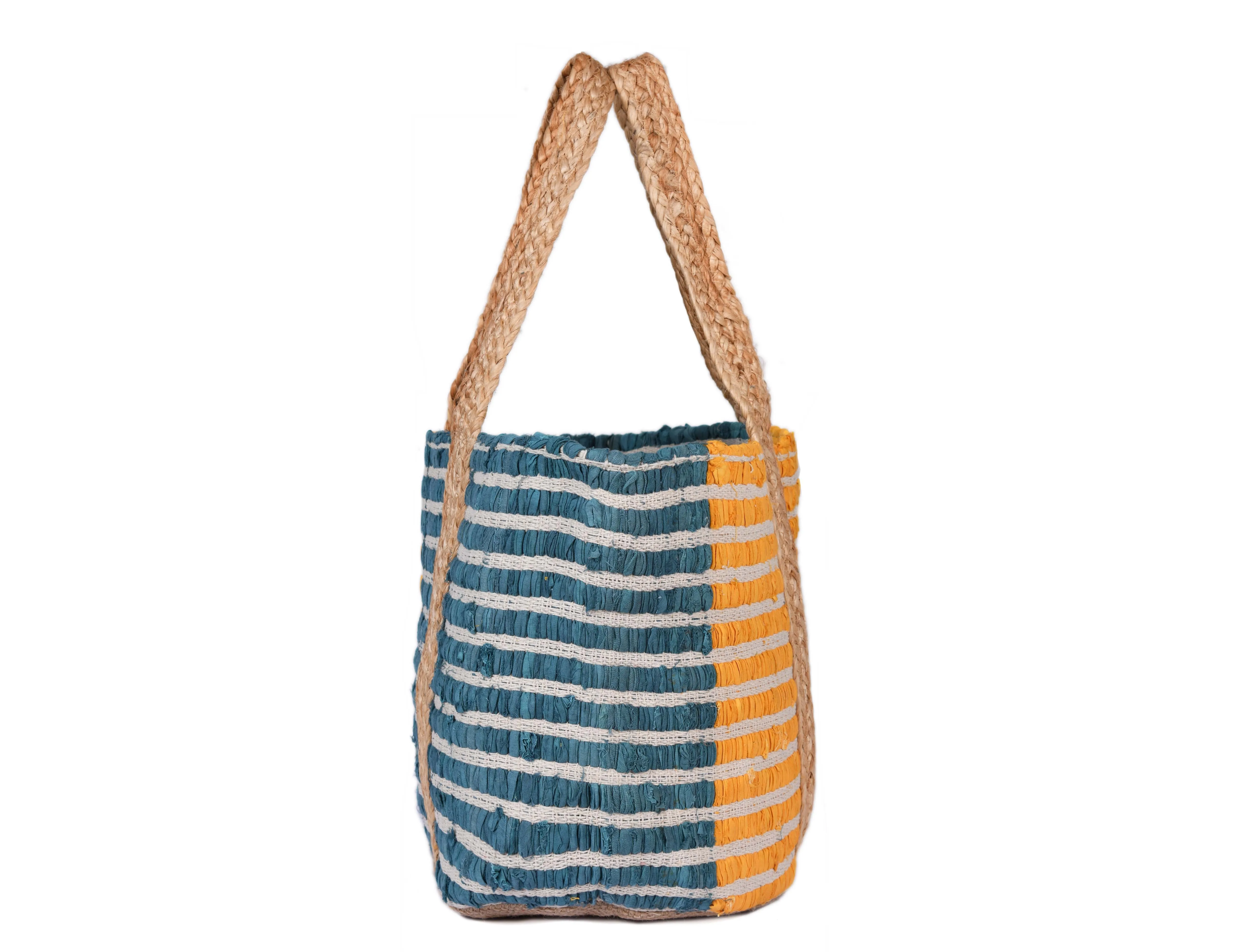 Jute Tote Bag  - Blue