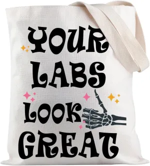 JXGZSO Chronic Illness Tote Bag Your Labs Look Great Tote Bag Fibromyalgia Ehlers Danlos Handbag CFS Crps Lyme Disease Merch