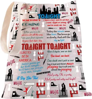 JYTAPP West Side Musical Tote Bag Musical Tote Theatre Bag Merchandise Musical Lover Gift