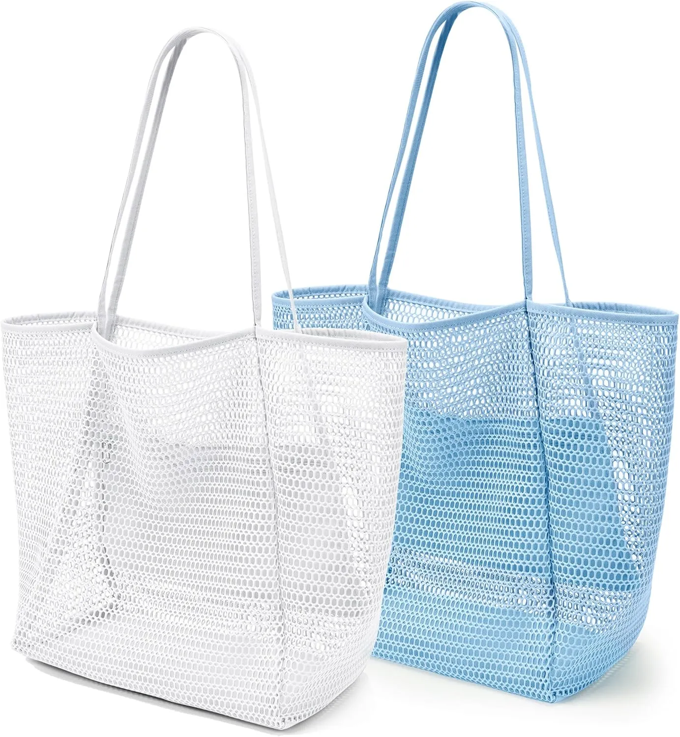 KALIDI BeachNylon Mesh Tote Bag, Casual Tote Bag Hobo Women Foldable MAX 23L Shoulder Bag For Beach Picnic Vacation