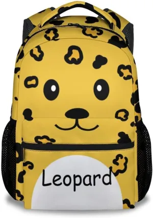 Kid Backpack for Girls - 17 Inch Leopard School Backpack - Large Capacity, Durable, Lightweight - Yellow Schoolbag for School, Travel and Camp