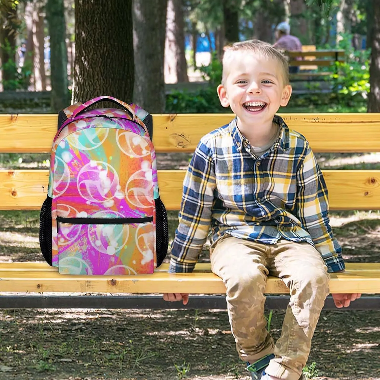 Kid Backpack for Girls - Volleyball Bookbag - Lightweight Durable Large Capacity - 17 Inch Colorful Bookbag for School, Travel and Camp