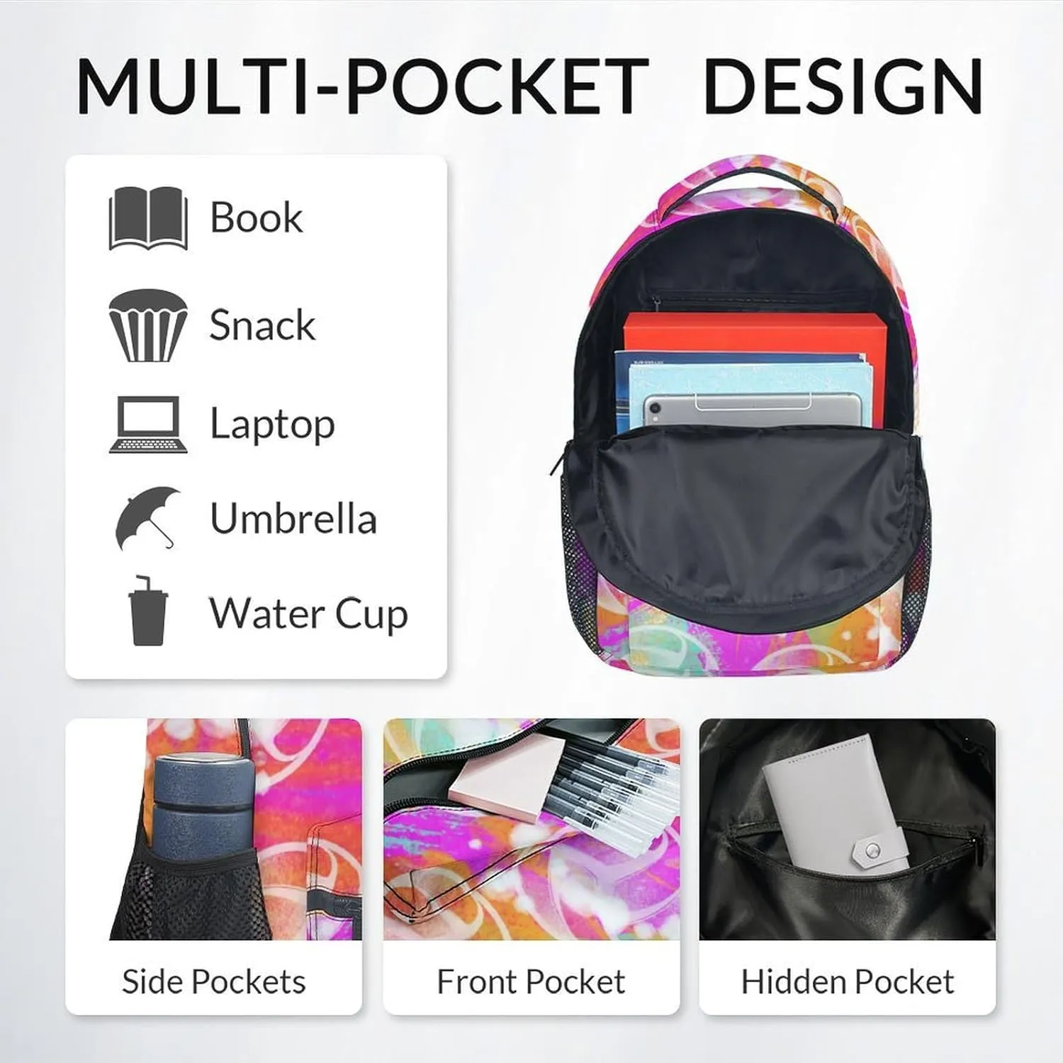Kid Backpack for Girls - Volleyball Bookbag - Lightweight Durable Large Capacity - 17 Inch Colorful Bookbag for School, Travel and Camp