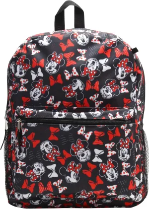 Kids Backpack - 16" School Bookbag - Disney Minnie, Mickey Mouse, Marvel Avengers: Kindergarten, Elementary, Size One Size, Minnie Allover