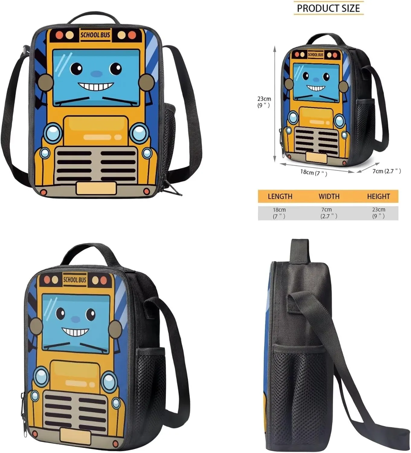 Kids Backpack Boys Cute Car Backpack and Lunch Bag Set Aesthetic School Bag for Girls 8 Years School Shoulder Bags with Two Sides Pockets for Bottle and Umbrella