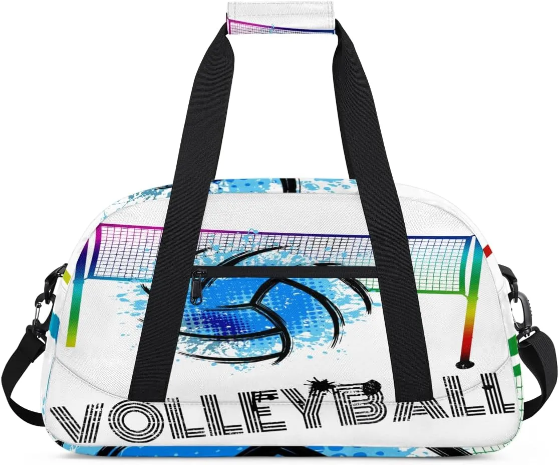Kids Duffel Bag Art Swirl Volleyball Ball,Sport Gym Bag for Boys Girls,Weekender Overnight Tote Bag Carry On Duffel Bag