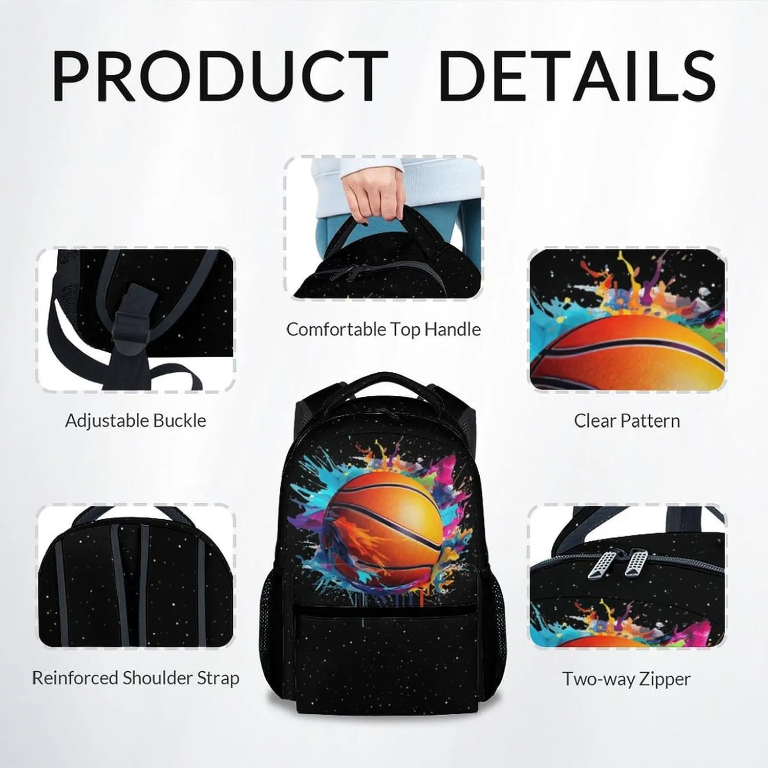 Kids School Backpack for Boys Girls, Basketball Backpack for School Elementary, 17 Inch Sport Backpack with Adjustable Straps, Durable, Lightweight, Large Capacity