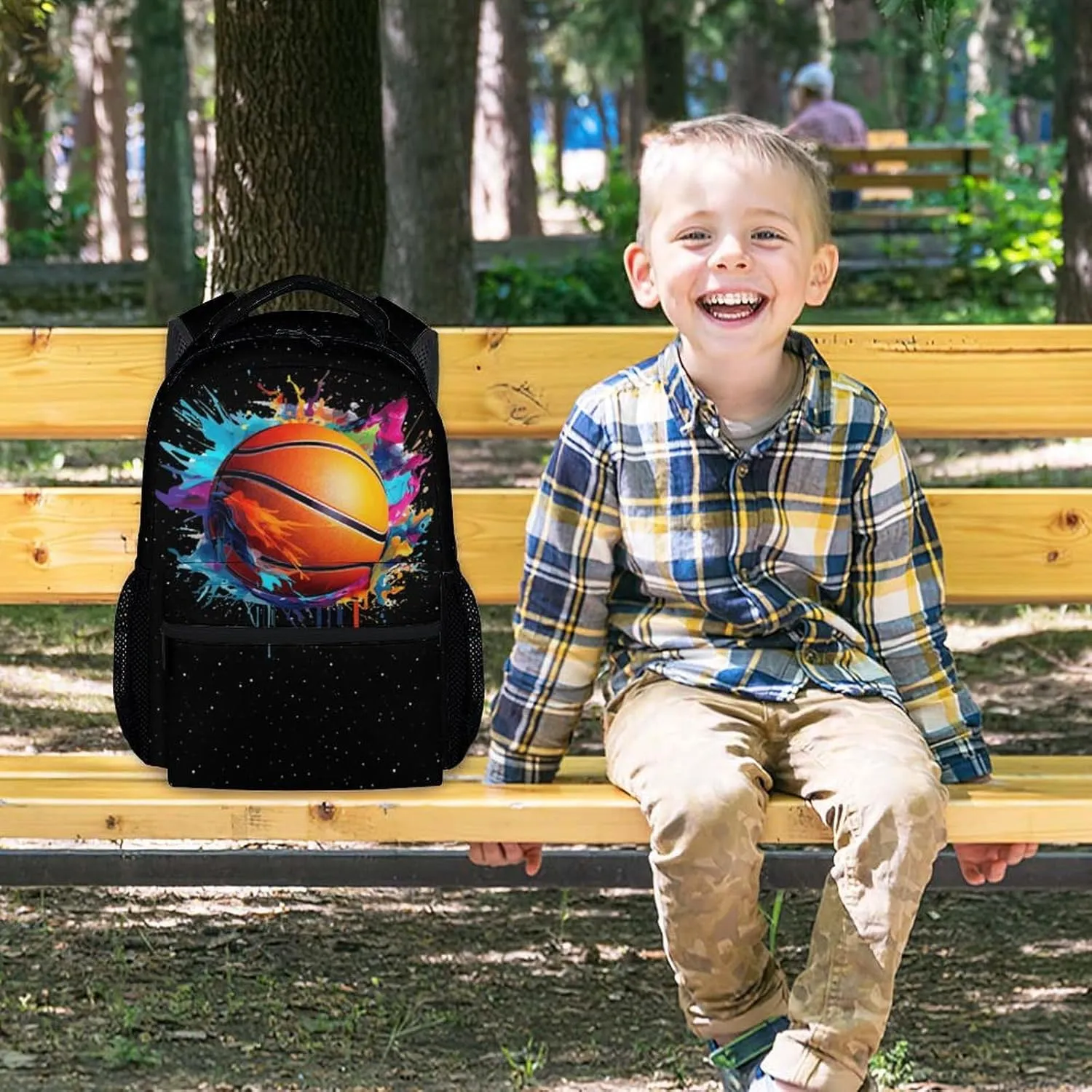 Kids School Backpack for Boys Girls, Basketball Backpack for School Elementary, 17 Inch Sport Backpack with Adjustable Straps, Durable, Lightweight, Large Capacity