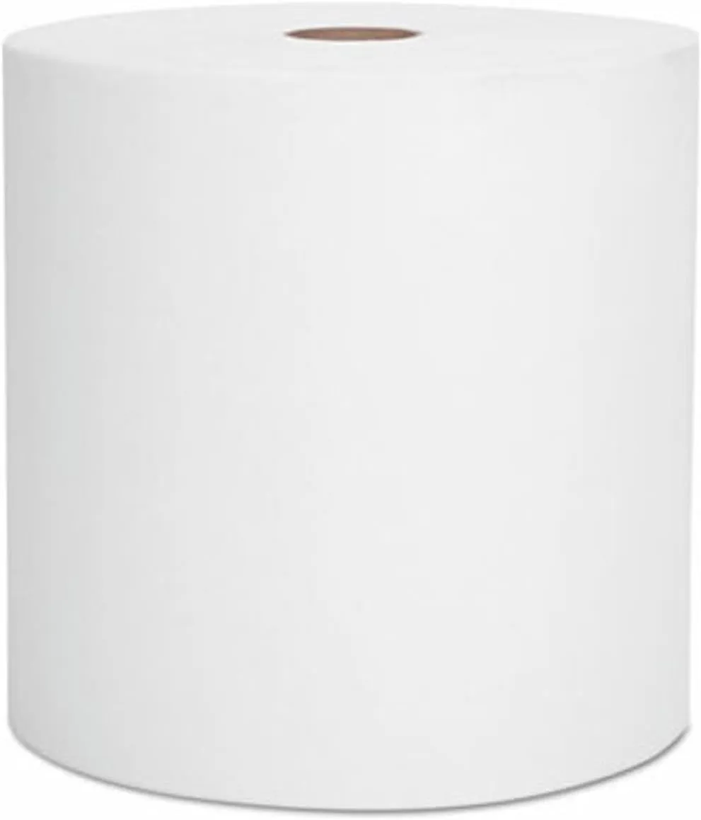 KIMBERLY CLARK CONSUMER SCOTT Hardwound Roll Towels, 8" x 1000ft, Recycled, White, 6 Rolls/Carton (1005)