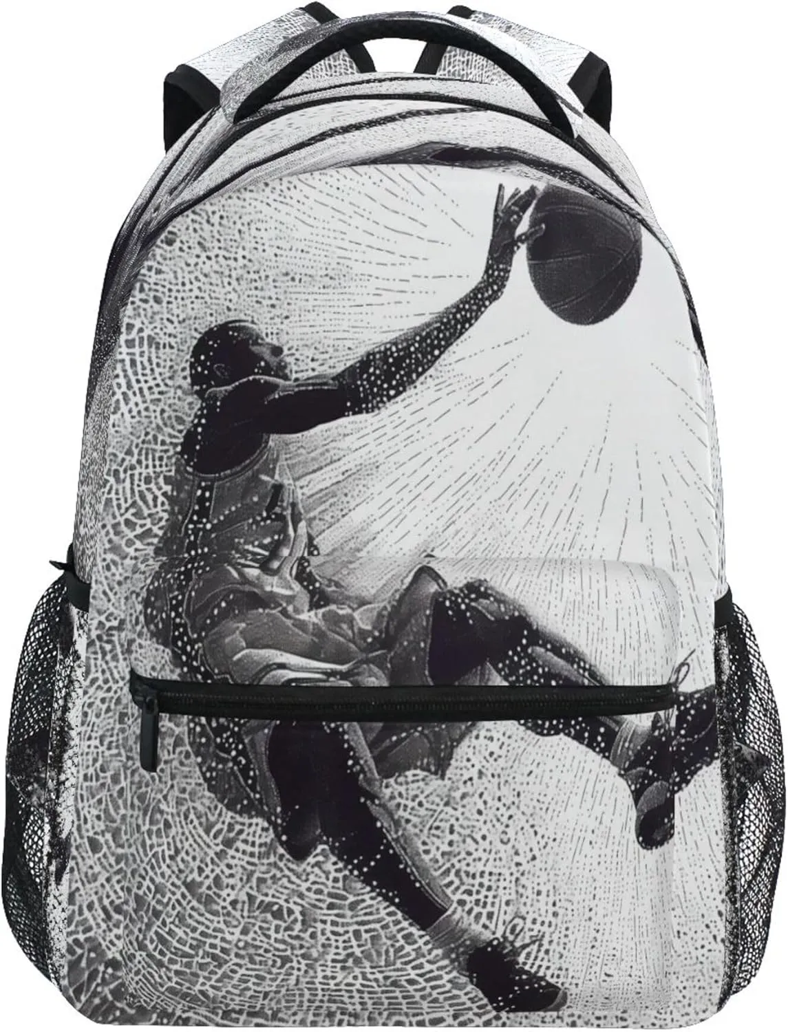 KLL School Backpack for Teenager Waterproof Stylish Travel Bags with Chest Strap Gift Men & Women Basketball Player