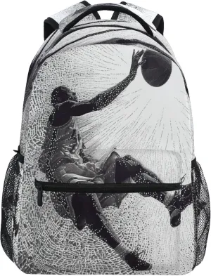 KLL School Backpack for Teenager Waterproof Stylish Travel Bags with Chest Strap Gift Men & Women Basketball Player