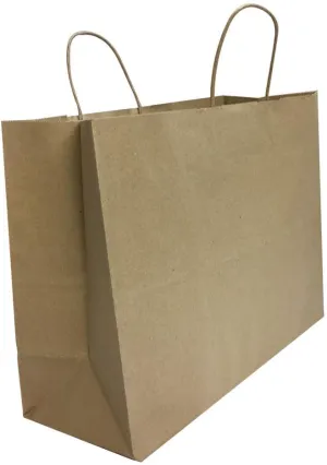 Kraft Brown Paper Recycled Vogue Shopping Gift Bags Set 100 PC 16"