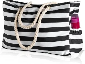KUAK Beach Bag, Large Beach Bags for Women Waterproof Sandproof Beach Tote Bag with Zipper and Pockets for Pool Family