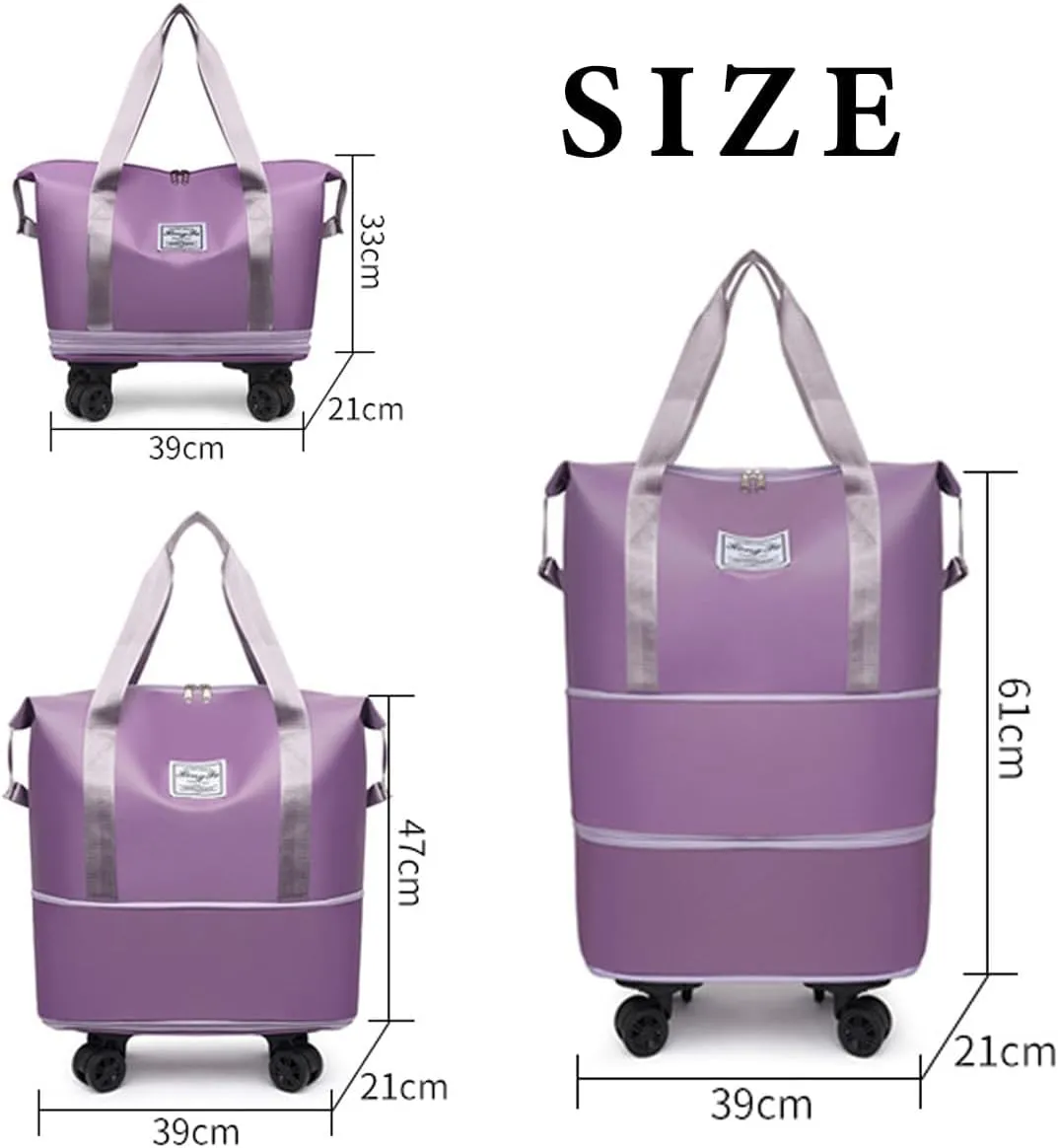 Kulken Travel Bag with Wheels, 2025 New Large Capacity Travel Bag - Universal Wheel Removable, Expandable Luggage Bags (Blue)