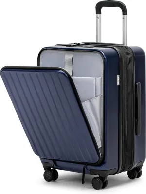 KYME Hardside Carry On Luggage Airline Approved with Laptop Compartment (Blue, Carry-On 20 Inch)