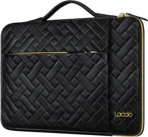 Lacdo 360° Protective 15-15.6 Inch Laptop Sleeve Case for Acer HP Dell ASUS Laptop, Acer Aspire 15, HP Pavilion/Envy 15, Dell Inspiron 15, ThinkPad/IdeaPad 15, ASUS Zenbook Computer Bag, Elegant Black