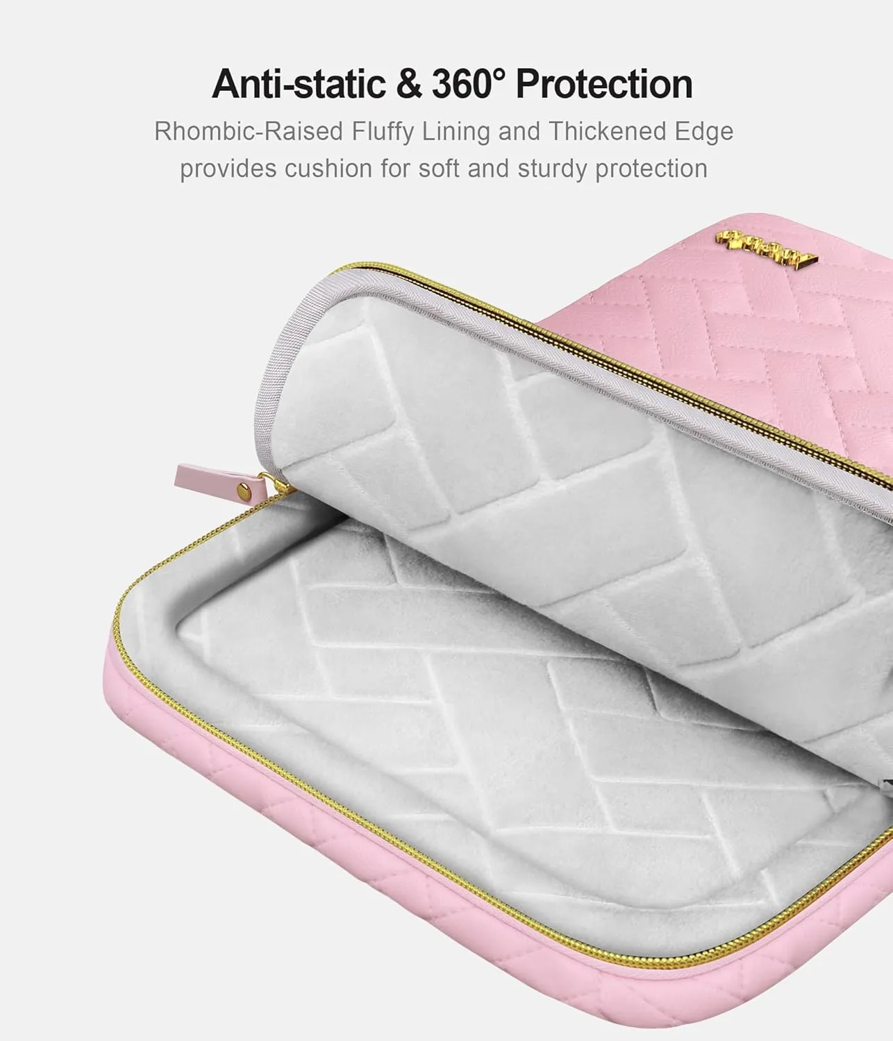Lacdo 360° Protective 16 Inch Laptop Sleeve Case for 16 Inch HP Lenovo ASUS Acer Dell Laptop/HP Pavilion Envy/Lenovo ThinkPad IdeaPad/Acer Swift/ASUS Vivobook/Dell Computer Bag, Sakura Pink