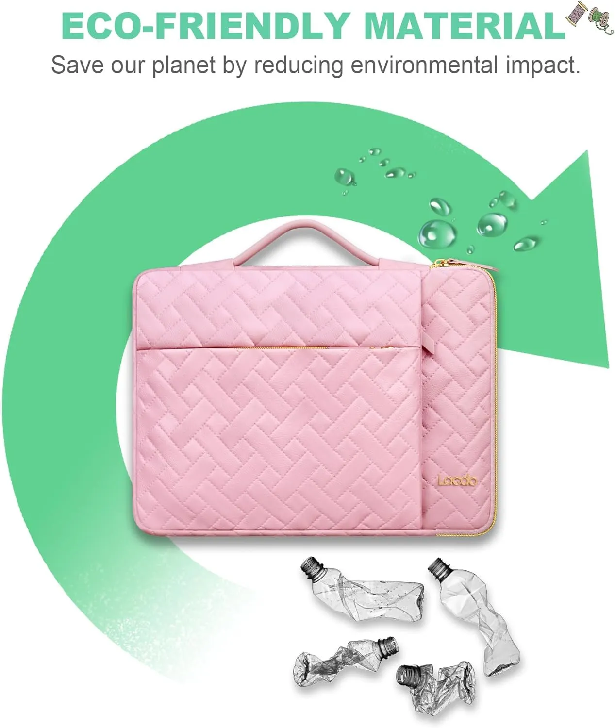 Lacdo 360° Protective 16 Inch Laptop Sleeve Case for 16 Inch HP Lenovo ASUS Acer Dell Laptop/HP Pavilion Envy/Lenovo ThinkPad IdeaPad/Acer Swift/ASUS Vivobook/Dell Computer Bag, Sakura Pink