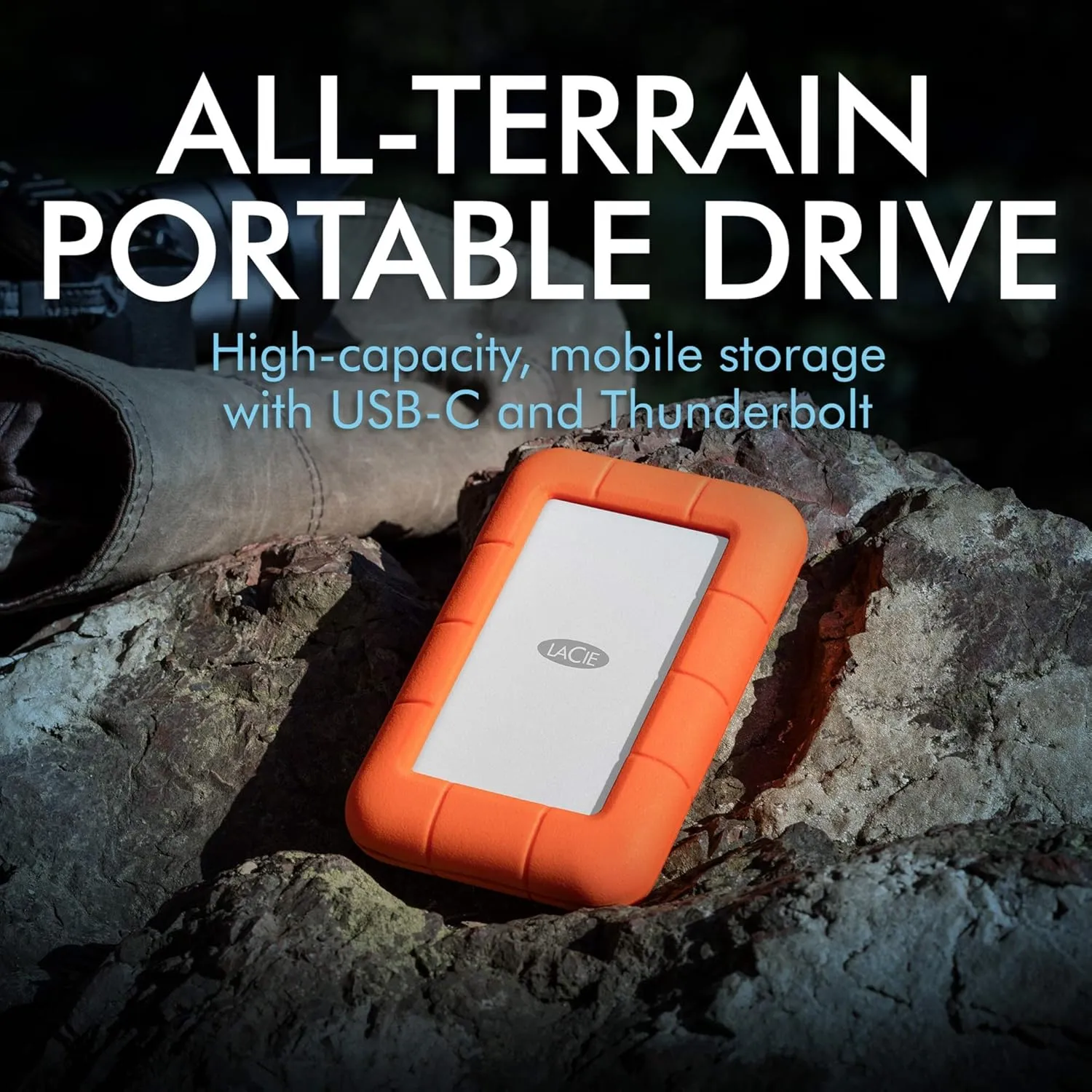 LaCie Rugged Thunderbolt USB-C 2TB External Hard Drive Portable HDD – USB 3.0 compatible, Drop Shock Dust Water Resistant, Mac and PC Computer Desktop Workstation Laptop, 1 Mo Adobe CC (STFS2000800)