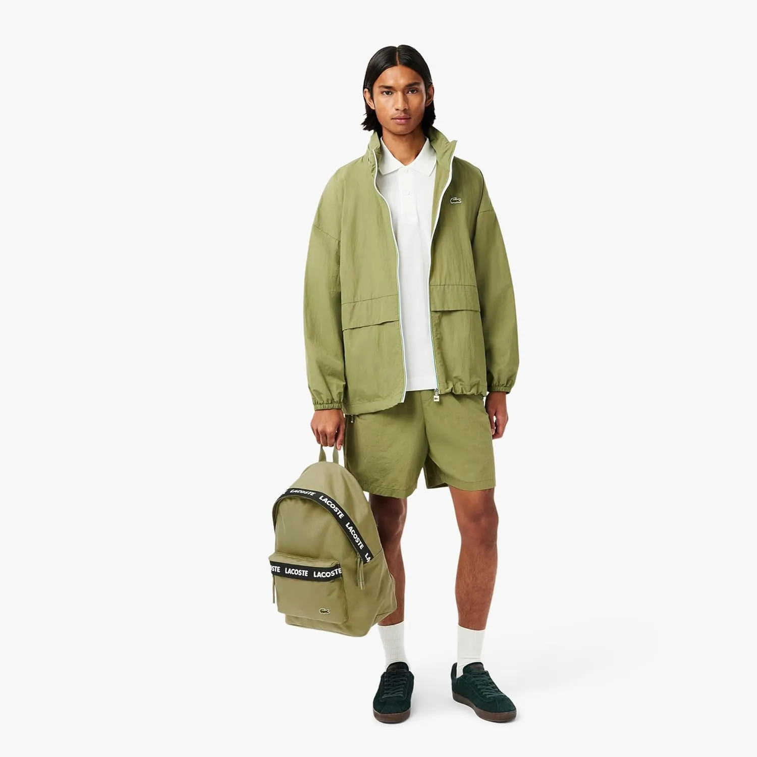 Lacoste Neocroc Logo Backpack, Army Green, One Size