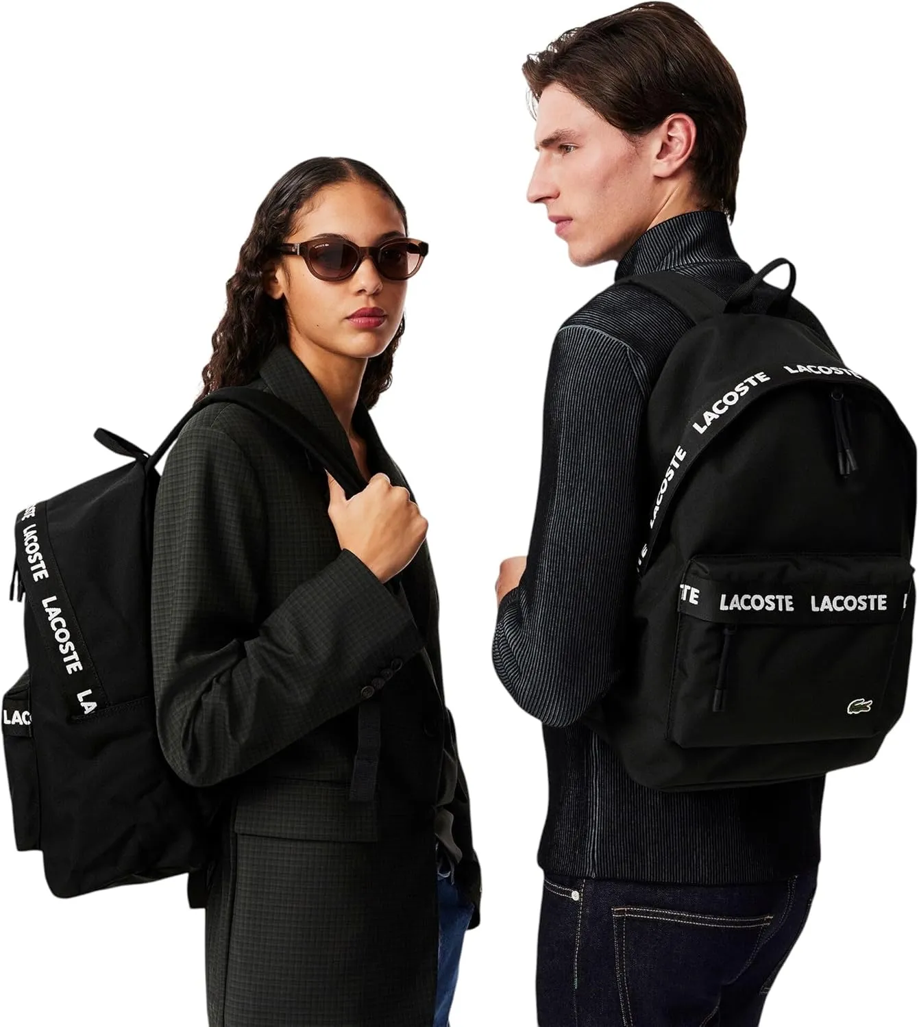 Lacoste Neocroc Logo Backpack, Tape Black, One Size