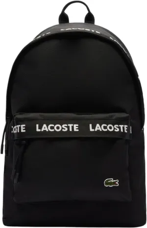 Lacoste Neocroc Logo Backpack, Tape Black, One Size