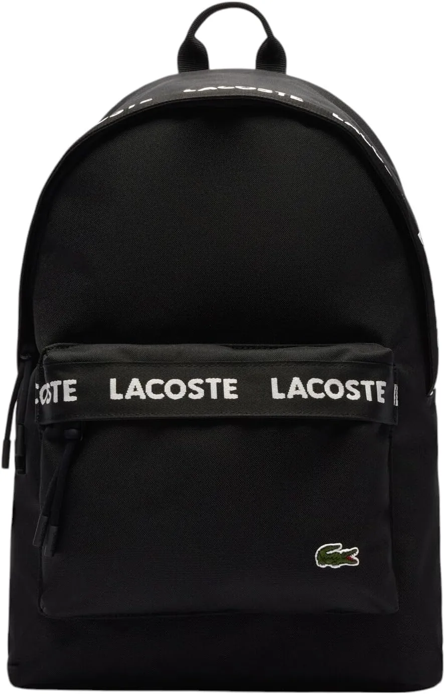 Lacoste Neocroc Logo Backpack, Tape Black, One Size