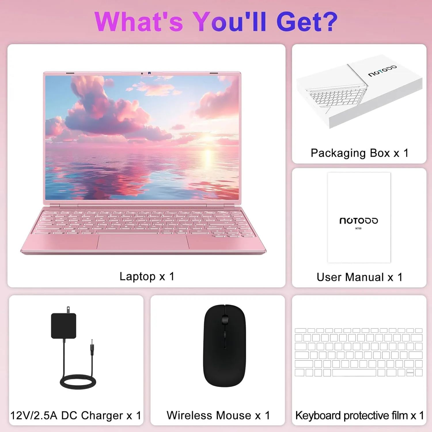 Laptop 14" 8GB 256GB SSD Celeron N5095 Up to 2.9 GHz Win 11 Laptop Support 512GB TF 1TB SSD Expand Notebook Support 5G WiFi丨BT 4.2丨Cooling Fan丨1920*1200丨Mouse and Keyboard Protector-Pink