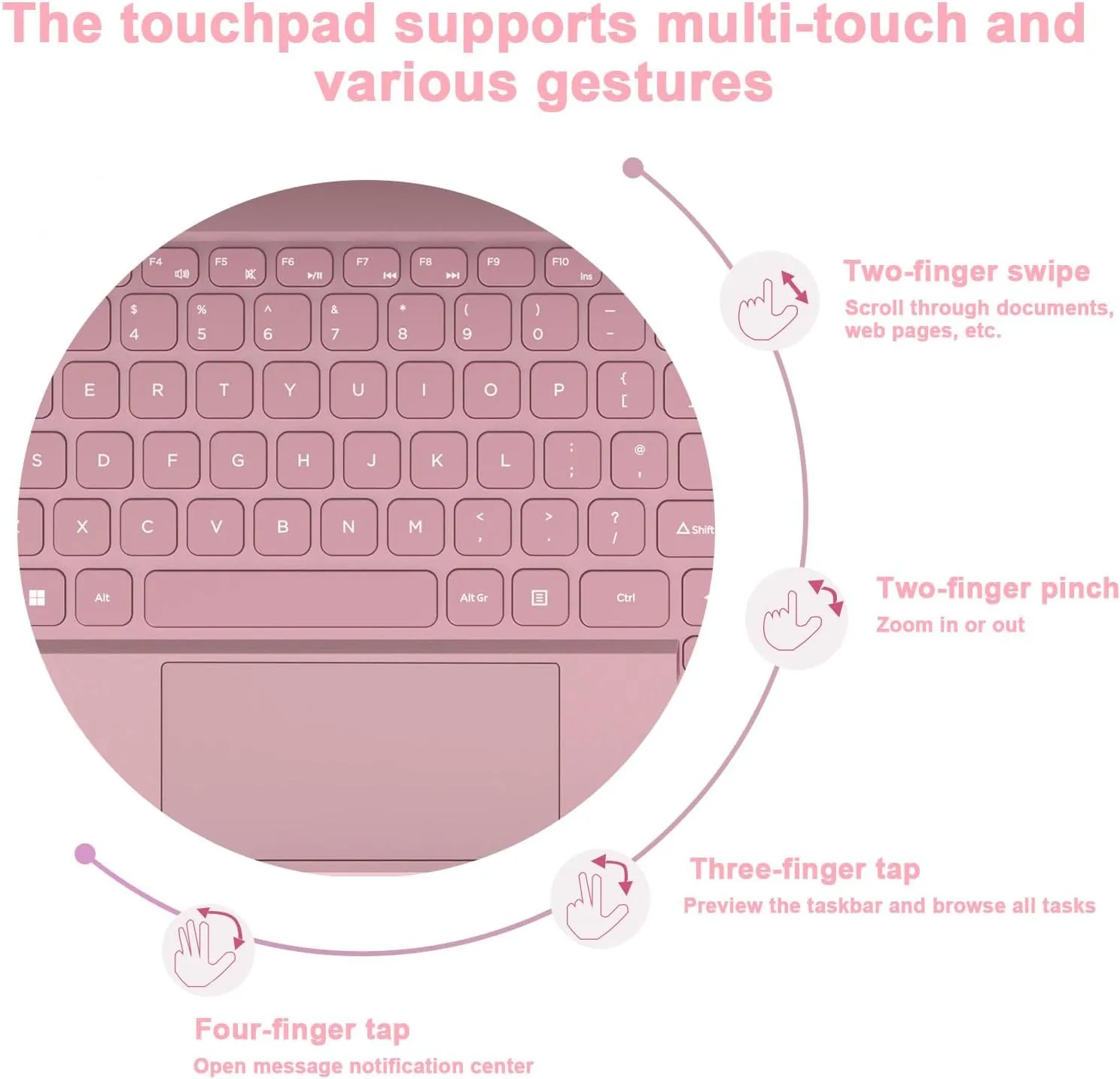 Laptop 14" 8GB 256GB SSD Celeron N5095 Up to 2.9 GHz Win 11 Laptop Support 512GB TF 1TB SSD Expand Notebook Support 5G WiFi丨BT 4.2丨Cooling Fan丨1920*1200丨Mouse and Keyboard Protector-Pink