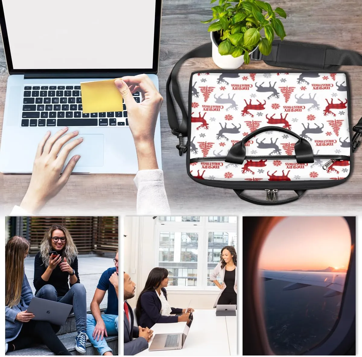 Laptop Bag 13-15 Inch Laptop Sleeve Case for Men Women Briefcase Messenger Bag Computer Shoulder Bag for Travel Work