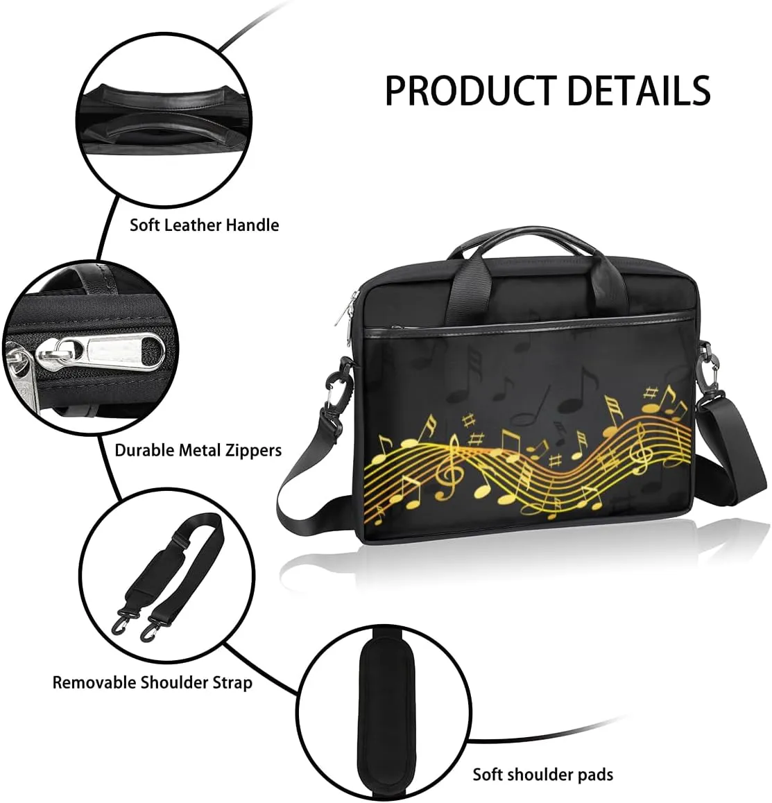 Laptop Bag Case Shoulder Messenger Carrying Bag 13 14 15 Inch Waterproof Computer Sleeve Cover