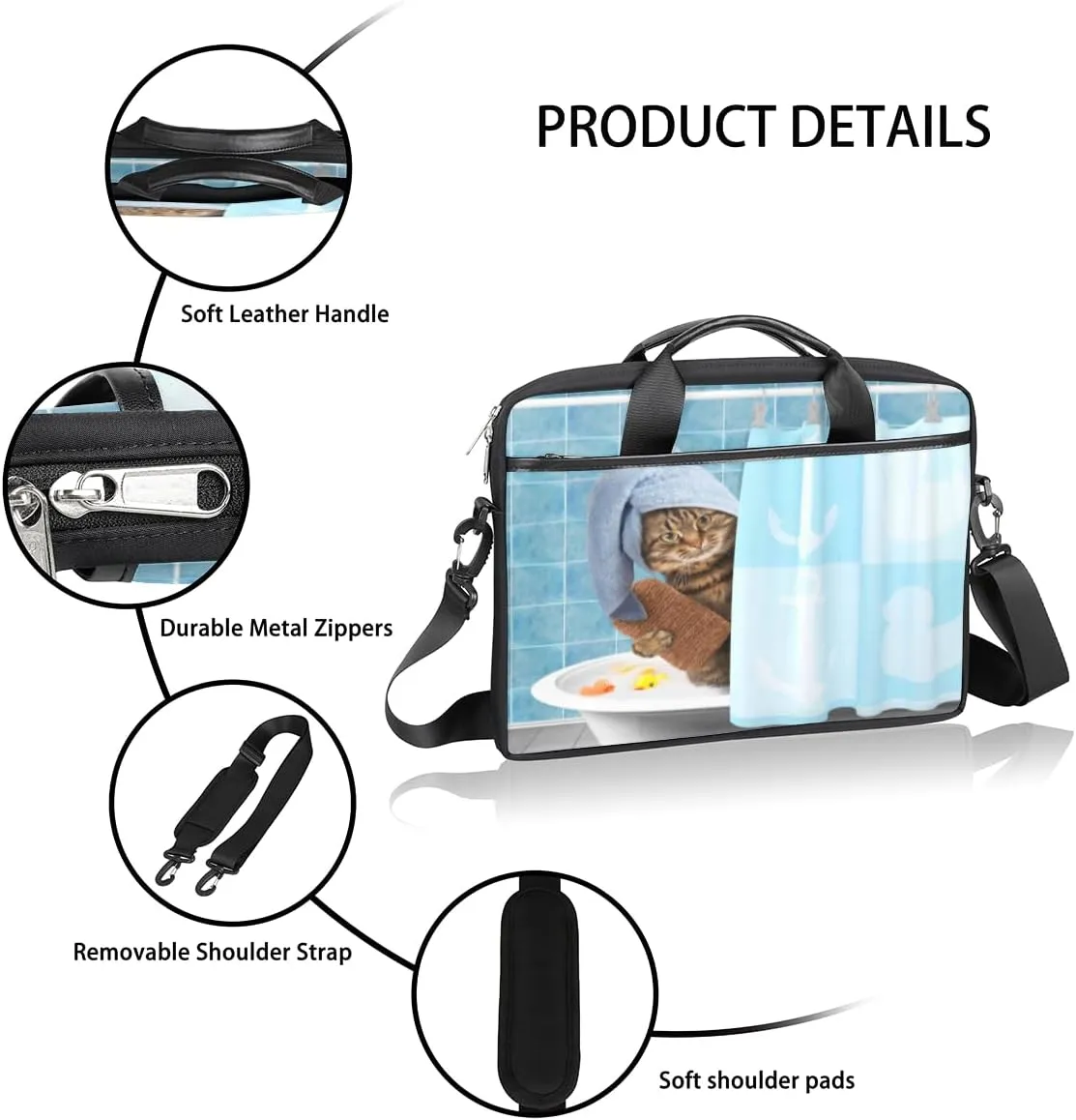Laptop Bag Case Shoulder Messenger Carrying Bag 13 14 15 Inch Waterproof Computer Sleeve Cover