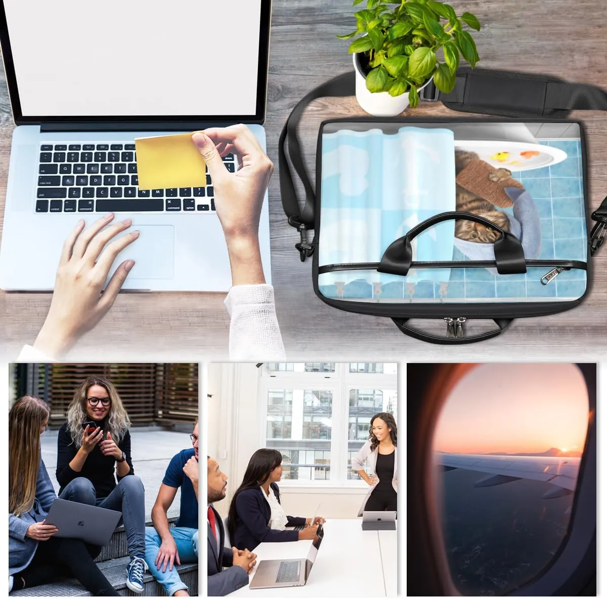 Laptop Bag Case Shoulder Messenger Carrying Bag 13 14 15 Inch Waterproof Computer Sleeve Cover