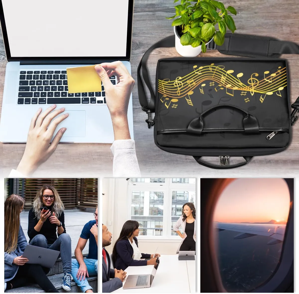 Laptop Bag Case Shoulder Messenger Carrying Bag 13 14 15 Inch Waterproof Computer Sleeve Cover