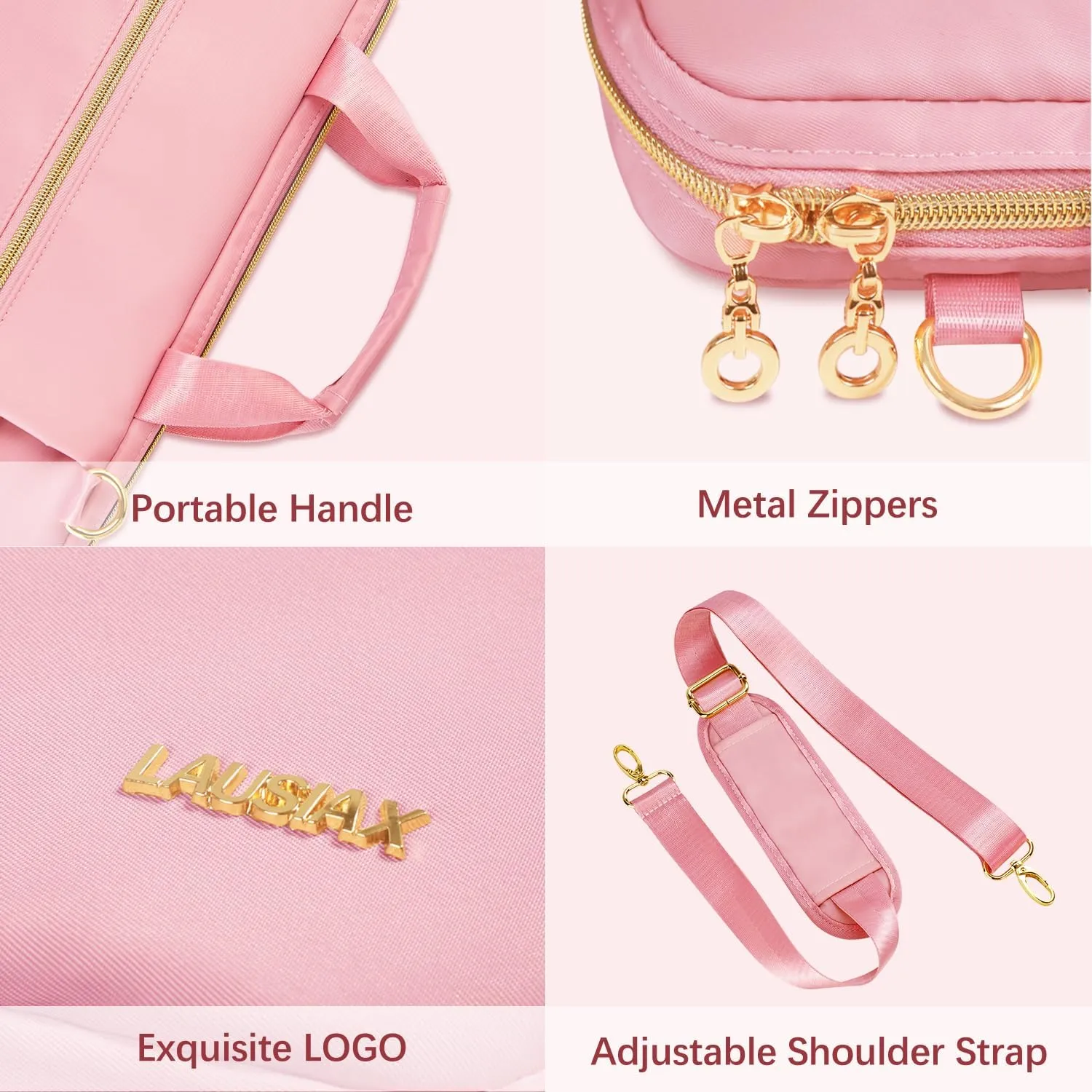 Laptop Case Bag Women Men Computer Sleeve Compatible with MacBook/Dell/HP/Acer/ASUS/LG, Waterproof Shoulder Carrying Briefcase, Pink, 15.6-16 Inch