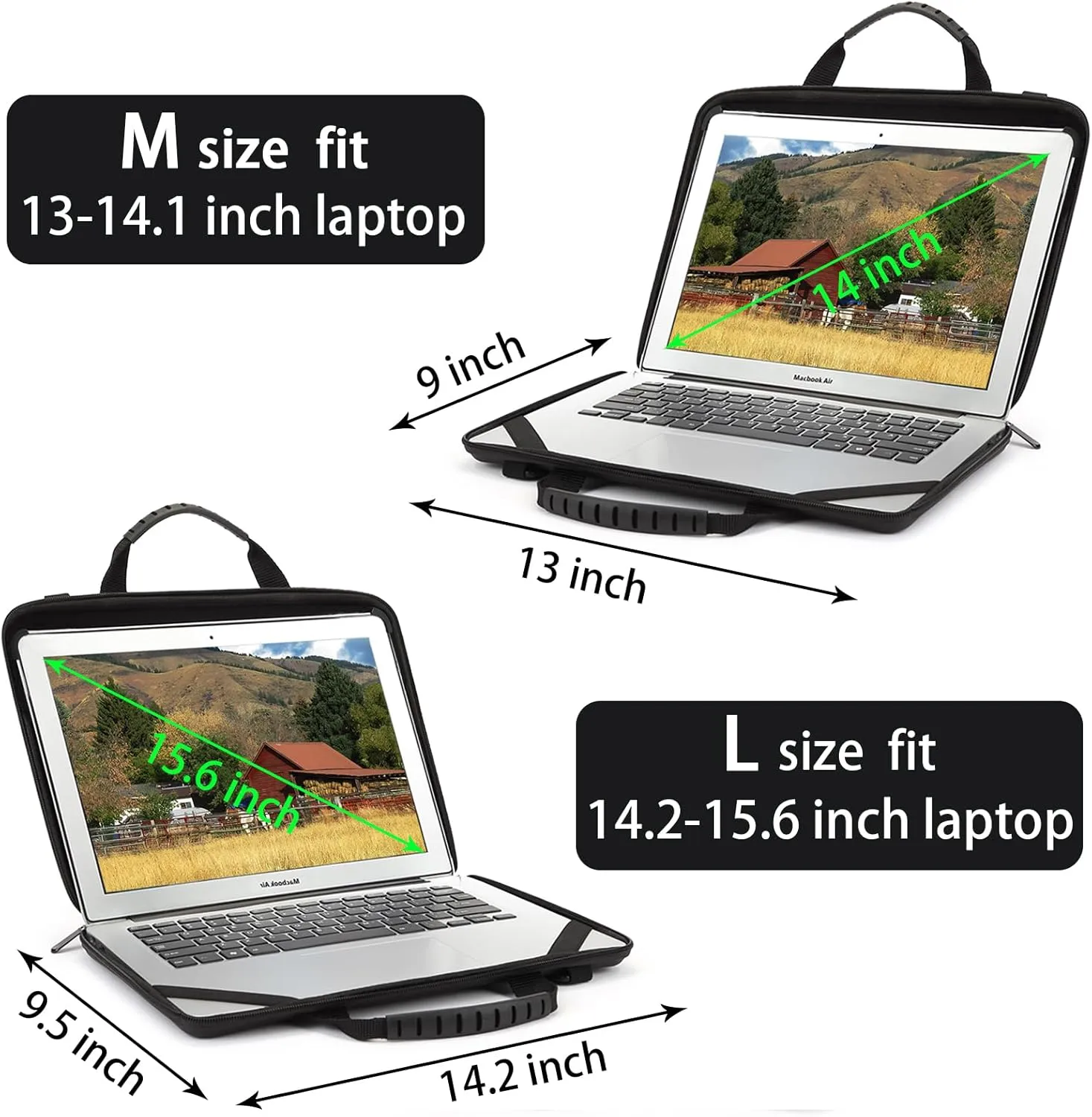 Laptop Case Hard Shell Laptop Bag for Men Women with Shoulder Strap