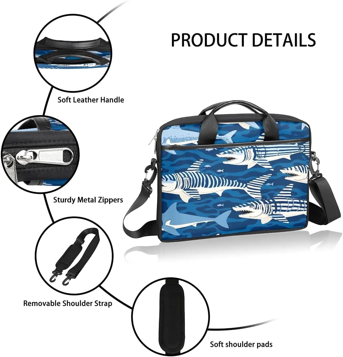 Laptop Shoulder Bag Computer Bag 13-15 Inches Laptop Carrying Case with Shoulder Strap for Women Men