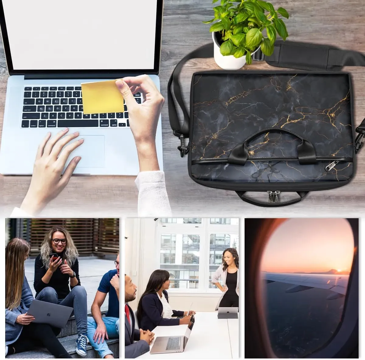 Laptop Shoulder Bag Computer Bag 13-15 Inches Laptop Carrying Case with Shoulder Strap for Women Men