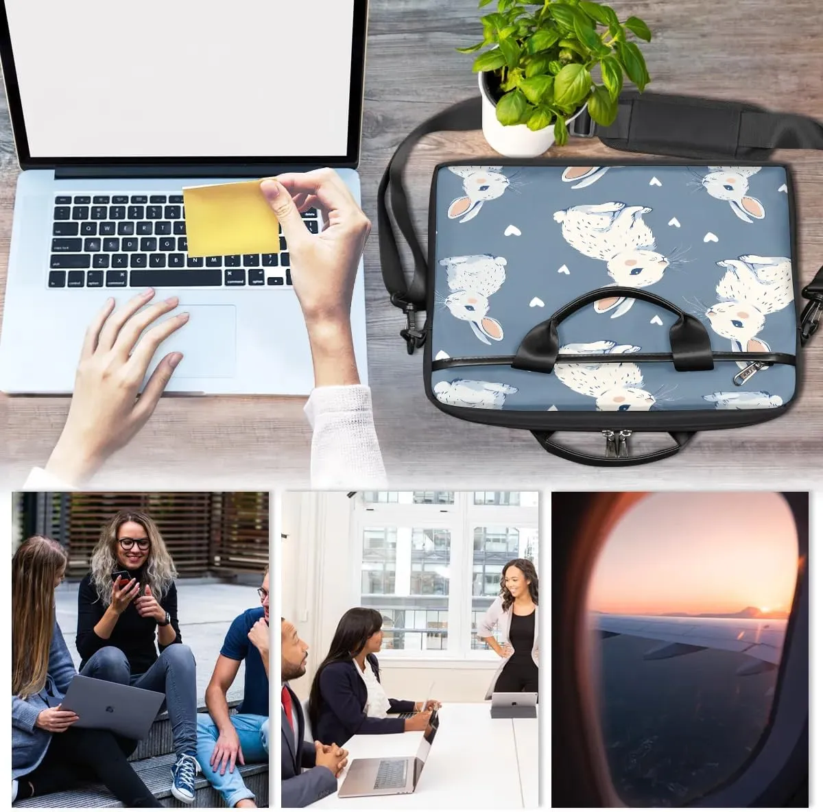 Laptop Shoulder Bag Computer Bag 13-15 Inches Laptop Carrying Case with Shoulder Strap for Women Men