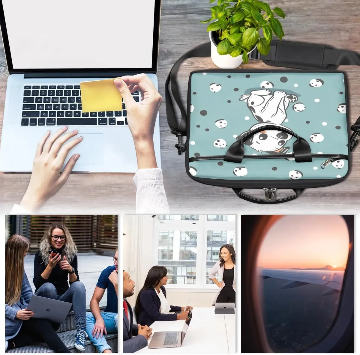 Laptop Shoulder Bag Computer Bag 13-15 Inches Laptop Carrying Case with Shoulder Strap for Women Men