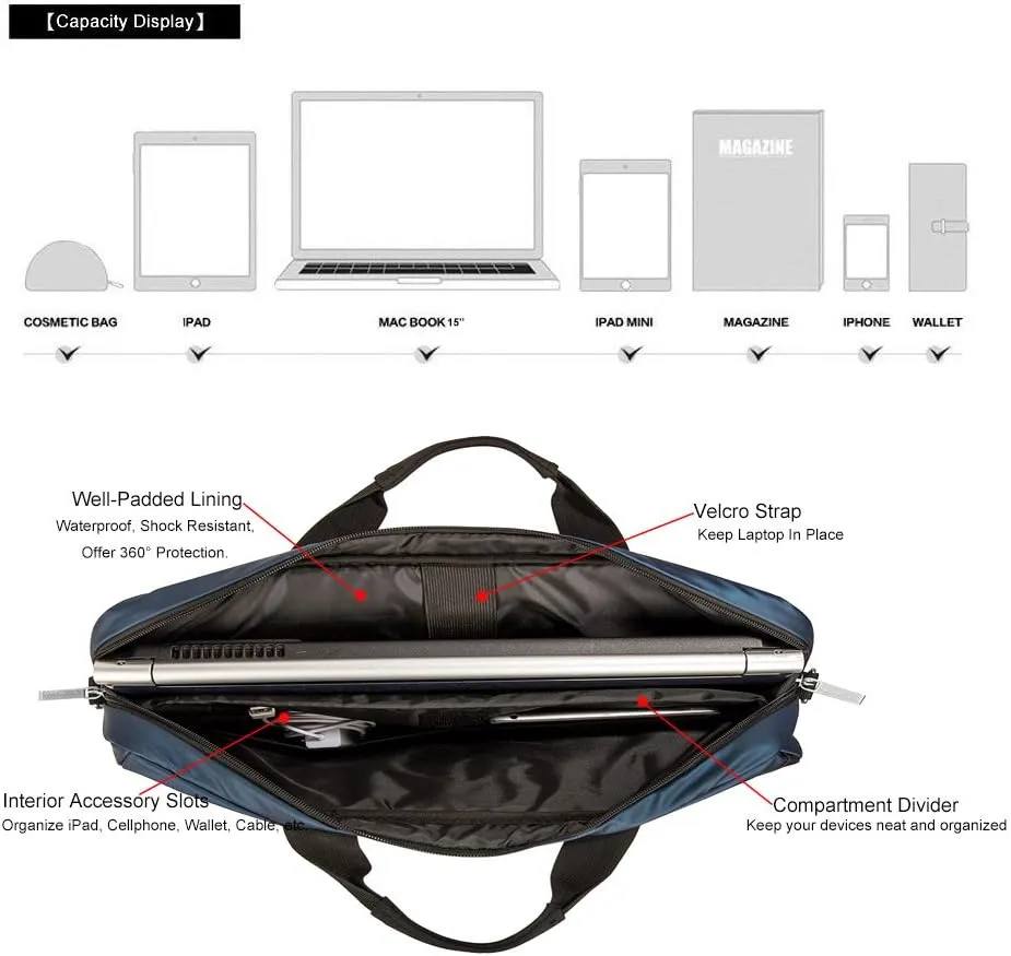 Laptop Shoulder Bag for Asus ZenBook 15, VivoBook 15/16/Pro 16X, ROG Zephyrus G15/M16, ROG Strix Scar 15