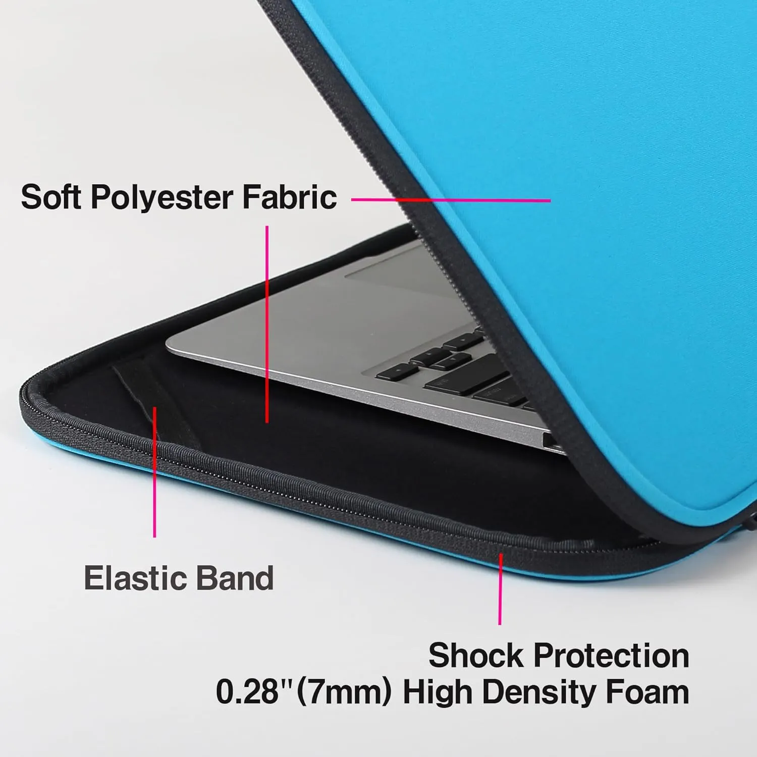 Laptop Sleeve 11.6-Inch Case Foldable Slim Chromebook Cover Protective Bag - Blue