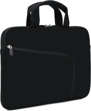Laptop Sleeve 14 15 15.4 15.6 Chromebook Case Ultrabook Case Notebook Sleeve PC Messenger Bag Tablet Case Neoprene Handle Sleeve for Men Women, Two Pockets (Black)