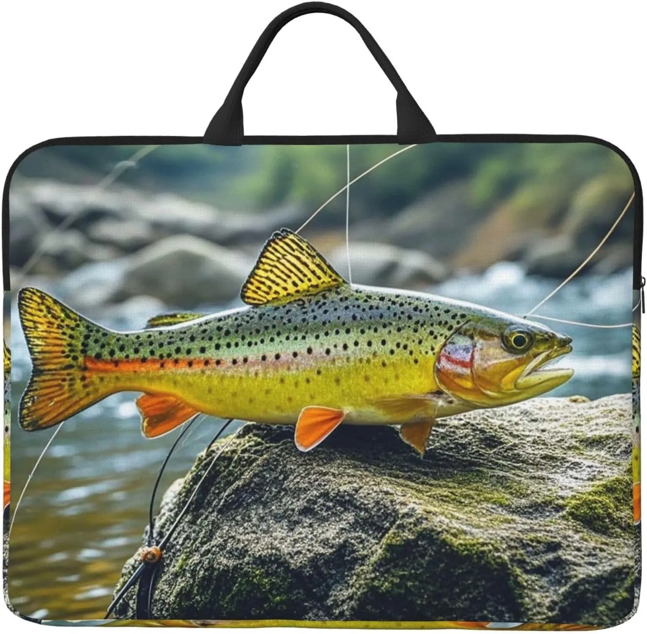 Laptop Sleeve 14 in Sleeve for Women Men Brook Trout Fly Fishing Notebook Shockproof Laptop Case Carrying Case