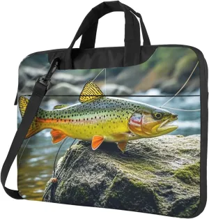 Laptop Sleeve 15.6 inch Sleeve for Women Men Brook Trout Fly Fishing Notebook Shockproof Laptop Case Carrying Case