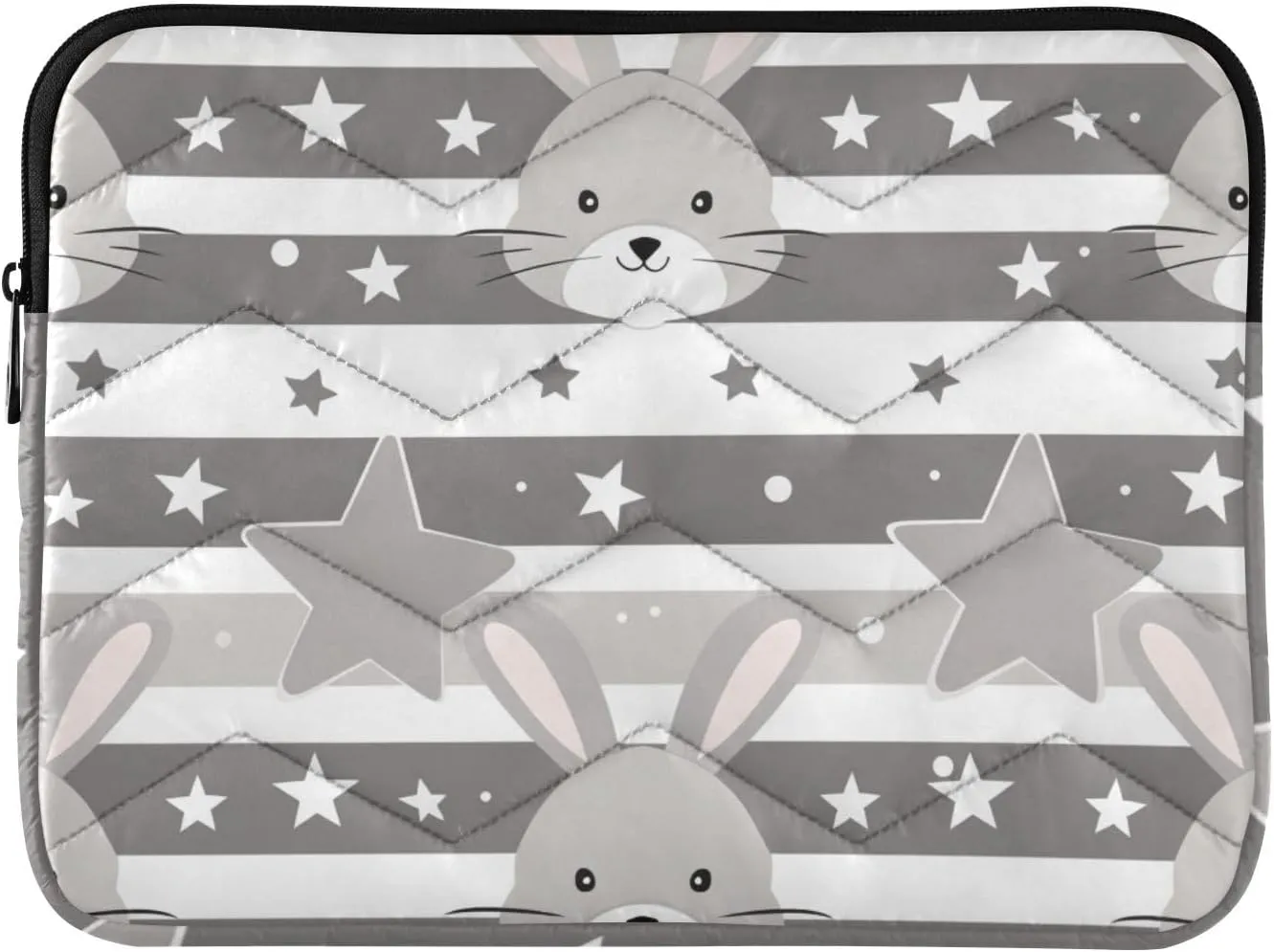 Laptop Sleeve Case 13-14 Inch Concise Computer Cases for Laptop Cute Rabbit Gray Travel Laptop Bag Handbag for Men Women