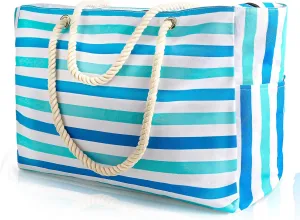 Large Beach Bag for Women & Men, Beach Bags Waterproof Sandproof, Travel Tote Bag, Swim Pool Bag for Family Outdoor