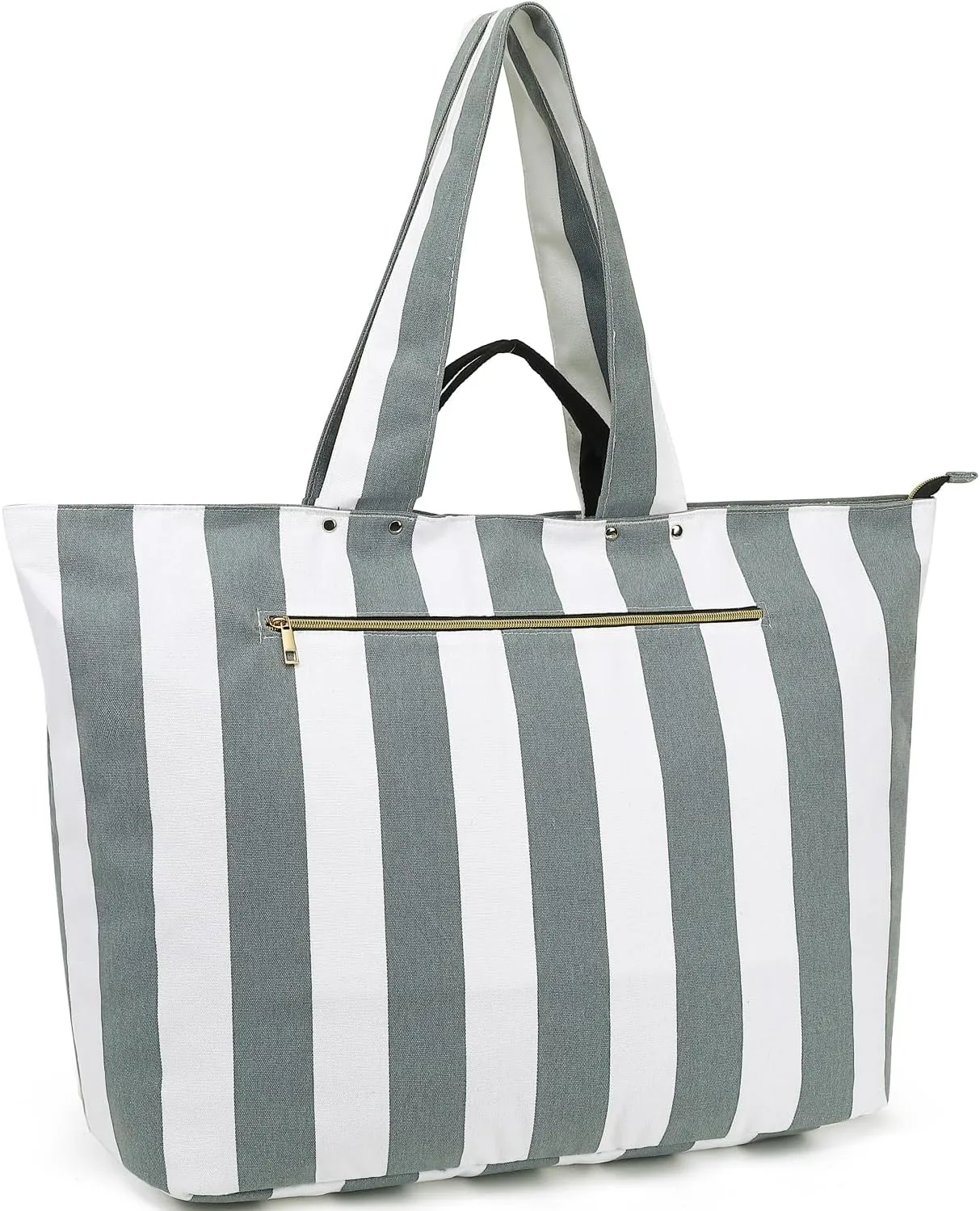 Large Beach Bag for Women, Waterproof Travel Tote Bag with Lunch/Wet Pocket for Weekender, Sandproof, Zipper Closure